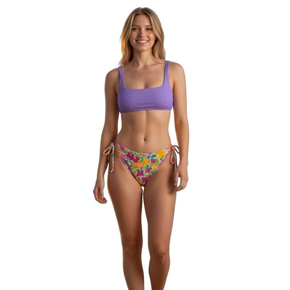 NEW Mix & Match Bikini Set Medium Salt & Cove / Cotton On Purple Floral Cheeky - Picture 1 of 12